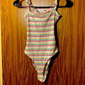 Rainbow Back out tie Body suit